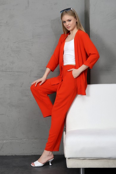 AYROBİN TURUNCU CEKET PANTOLON TAKIM 