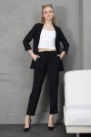 Ayrobin kumaştan kimono model ceket pantolon takım  S-M-L-XL