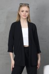 Ayrobin kumaştan kimono model ceket pantolon takım  S-M-L-XL