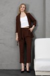 Ayrobin kumaştan kimono model ceket pantolon takım  S-M-L-XL