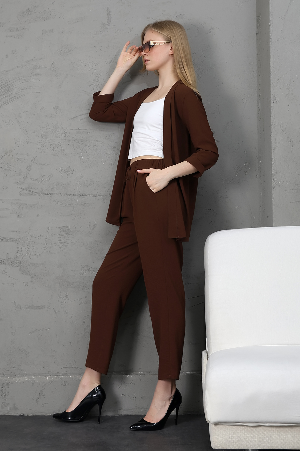 AYROBİN KAHVERENGİ CEKET PANTOLON TAKIM