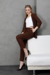 Ayrobin kumaştan kimono model ceket pantolon takım  S-M-L-XL